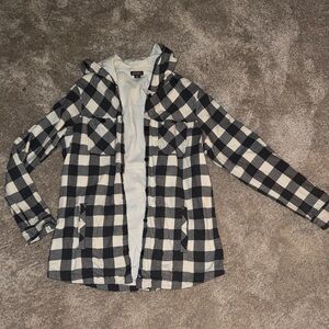 Eddie Bauer Black and White Checkered Shirt